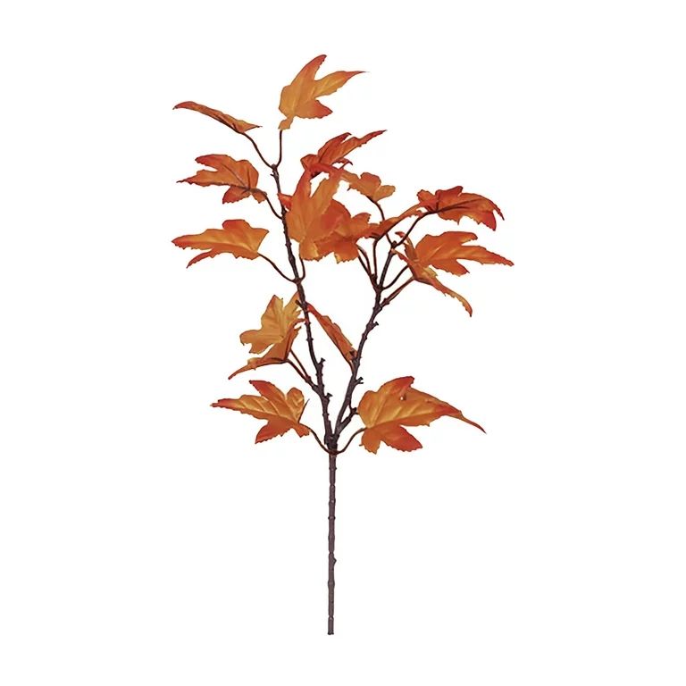home decor artificial maple leaves branch fall leaves stems outdoor for home kitchen thanksgiving... | Walmart (US)