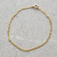 Gold Anklet, Dainty Chain 14K Gold Plated Ankle Bracelet, Summer Figaro Chain Anklet | Etsy (US)