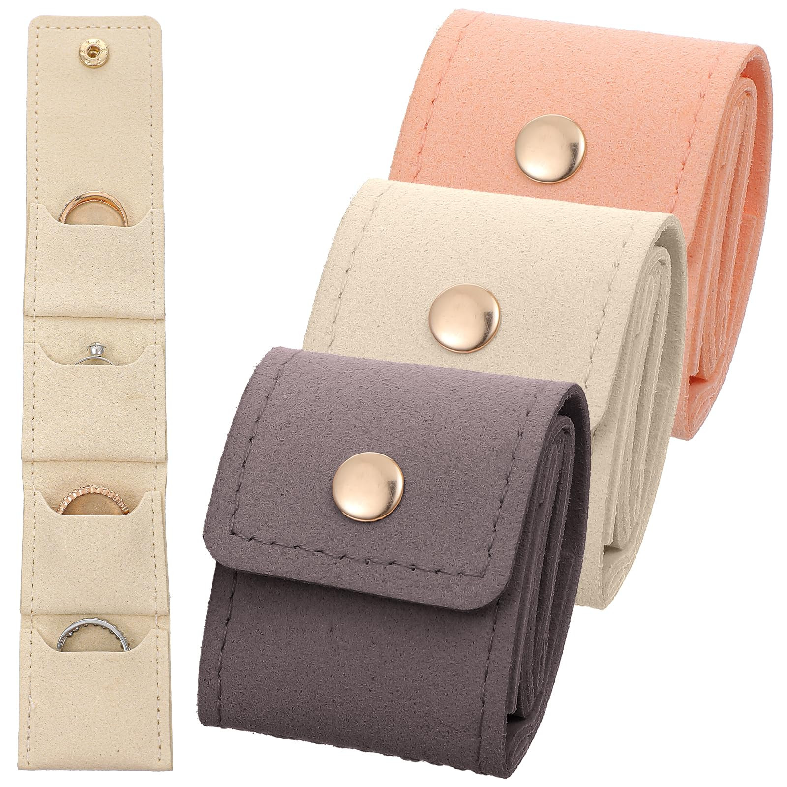 3 PCS Mini Travel Jewelry Bag Travel Jewelry Pouch Jewelry-Travel Organizer with Buckle Foldable ... | Amazon (US)
