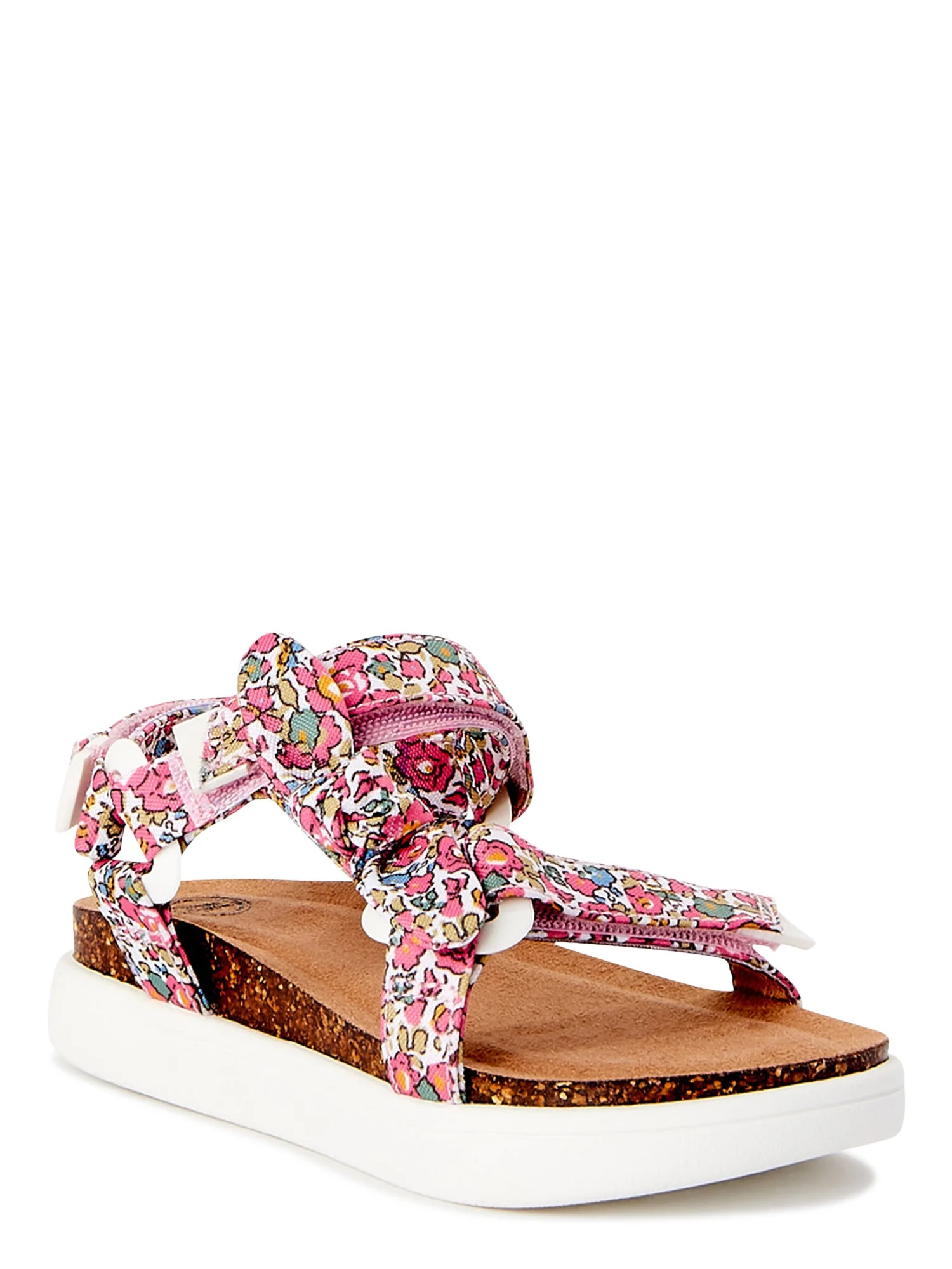 Wonder Nation Toddler Girls Floral Flatform Sandals, Sizes 7-12 | Walmart (US)