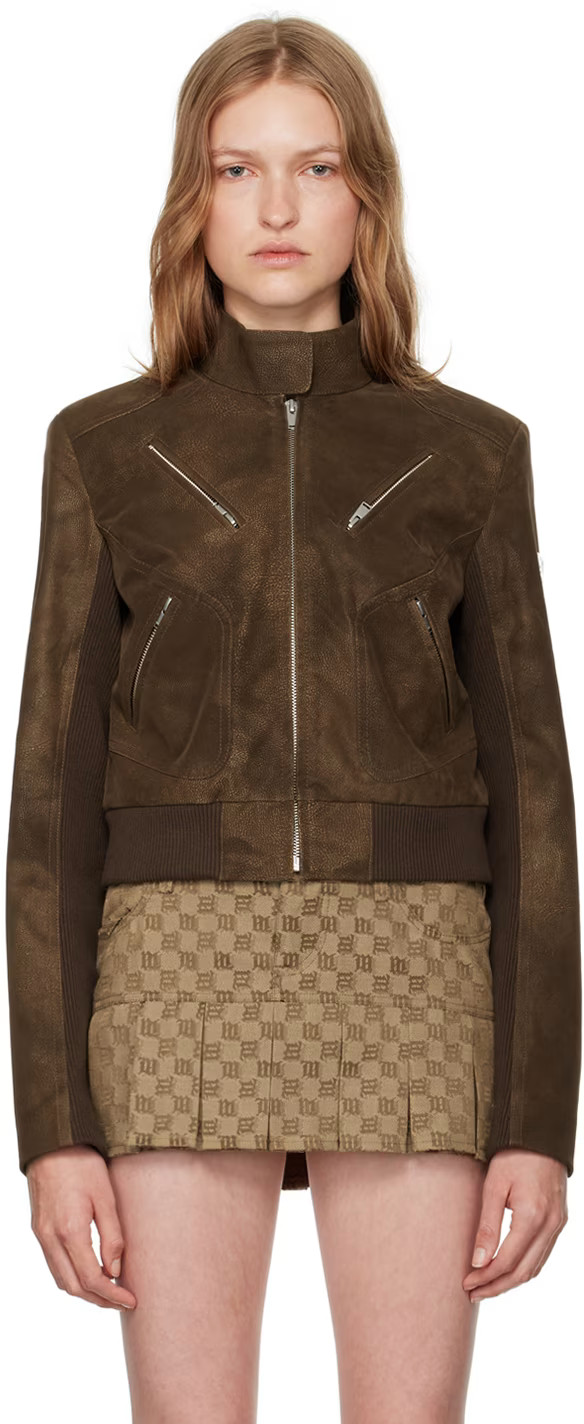 Brown Clara Faux-Suede Jacket | SSENSE