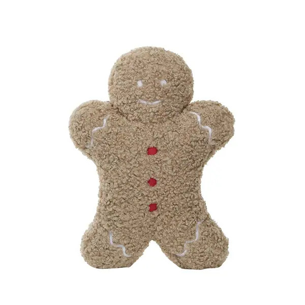 Fabric Bouclé Gingerbread Man Shaped Pillow - Bed Bath & Beyond - 41447544 | Bed Bath & Beyond