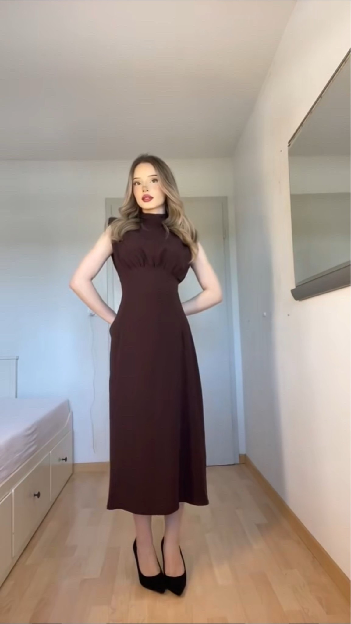 Chocolate Brown Midi Dress

brown midi dress, chocolate brown dress, modest dress, modest fashion, elegant outfit, classy outfit, feminine outfit, chic dress, midi dress outfit, brown outfit, neutral fashion, timeless style, sophisticated outfit, minimal outfit, dinner outfit, date night outfit, autumn outfit inspiration