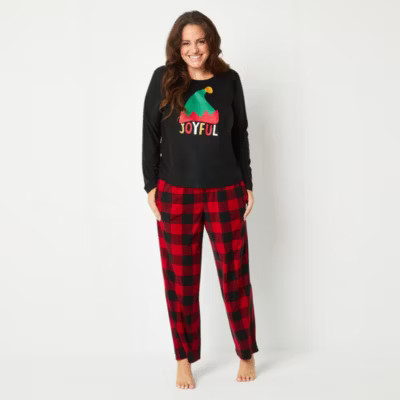 North Pole Trading Co. Womens Crew Neck Long Sleeve 2-pc. Pant Pajama Set | JCPenney