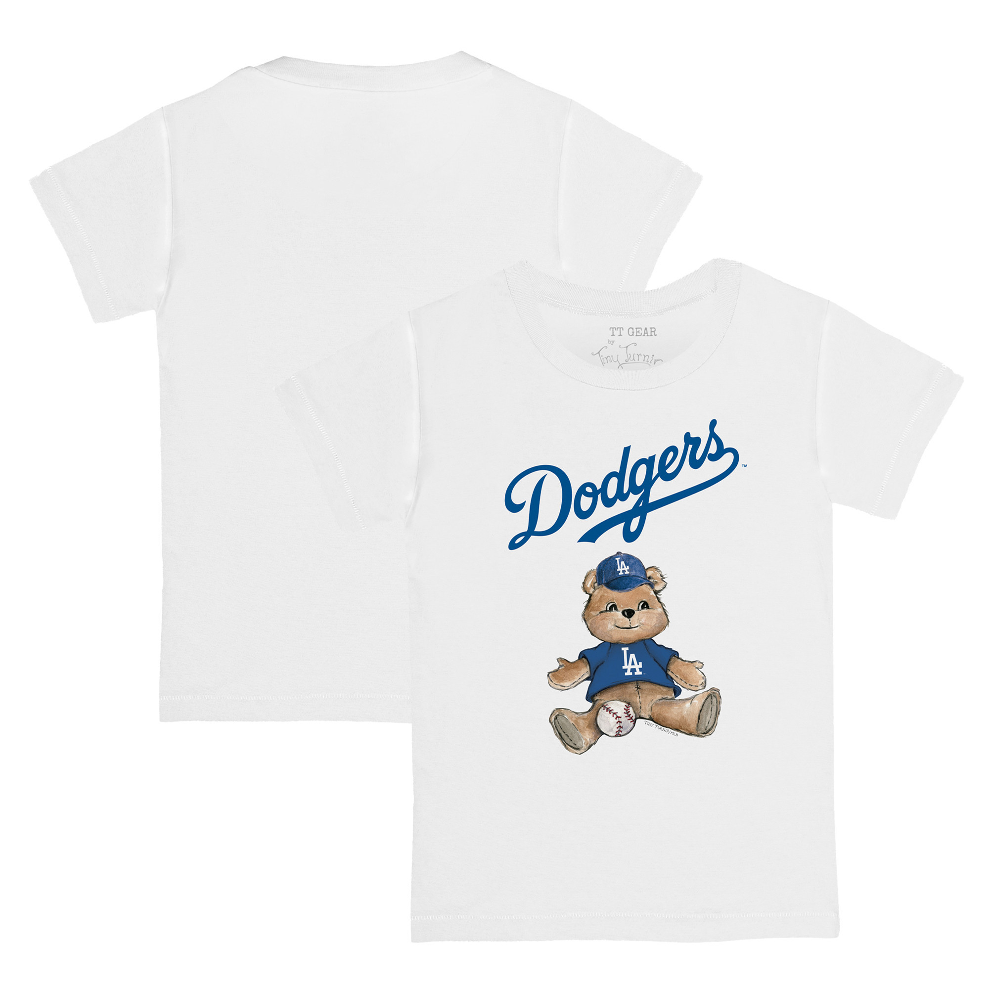 Toddler Tiny Turnip White Los Angeles Dodgers Teddy Boy T-Shirt | Fanatics