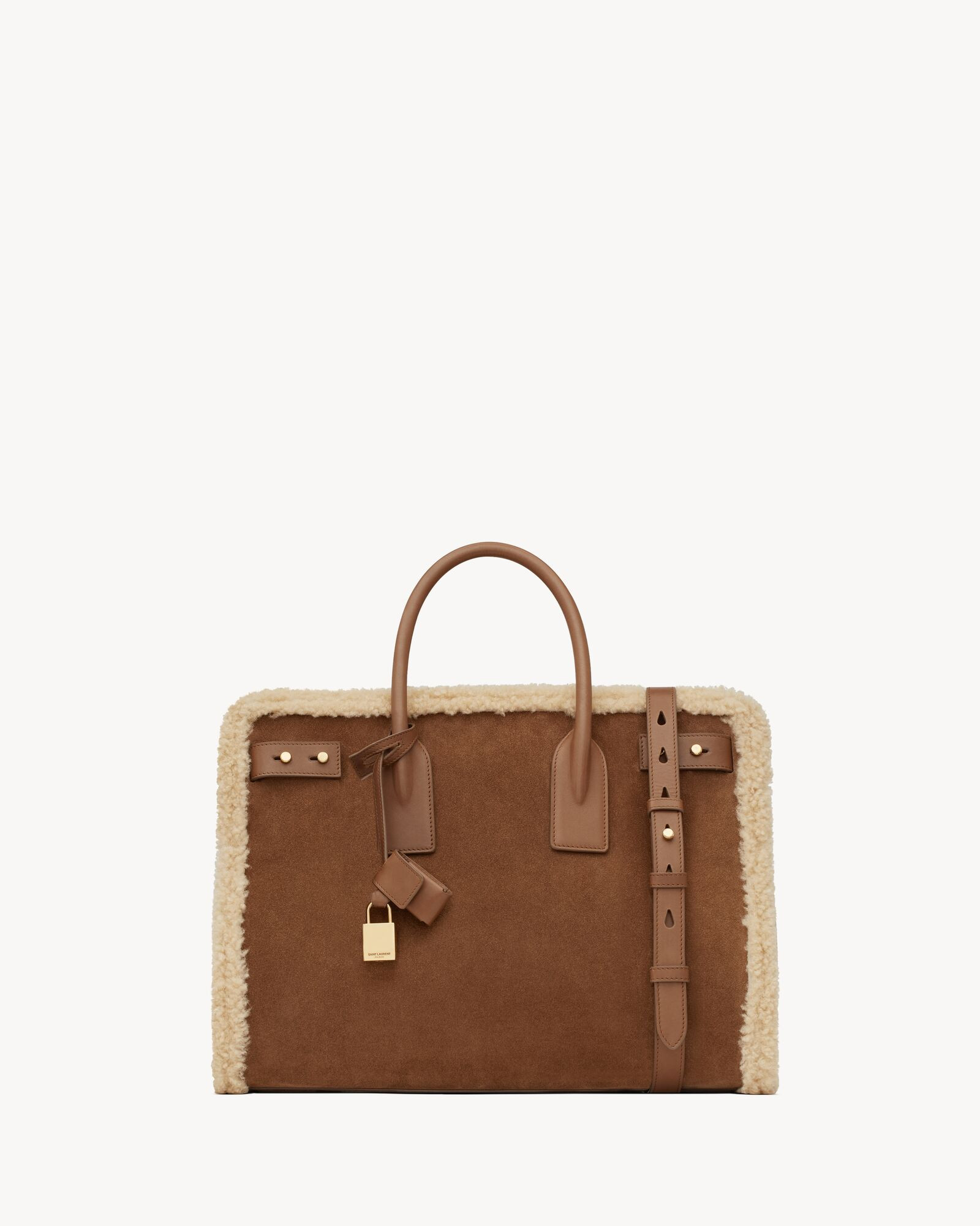 sac de jour supple medium in suede and shearling | Saint Laurent Inc. (Global)