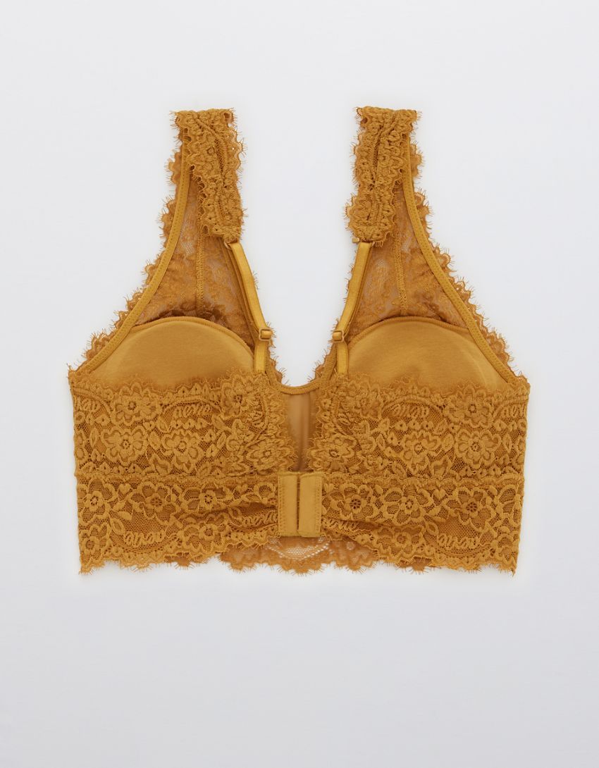 Aerie Eyelash Lace Plunge Bralette | American Eagle Outfitters (US & CA)