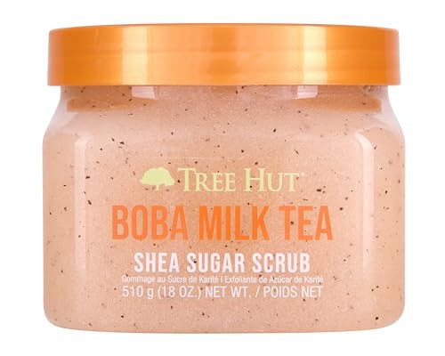 Tree Hut Boba Milk Tea Shea Sugar Scrub | Exfoliating Scrub Removes Dry Skin for a Soft & Natural Glow | Limited Edition | Vegan, Free of Parabens, Formaldehyde Donors, & Sulfates | 18 fl oz. | Amazon (US)