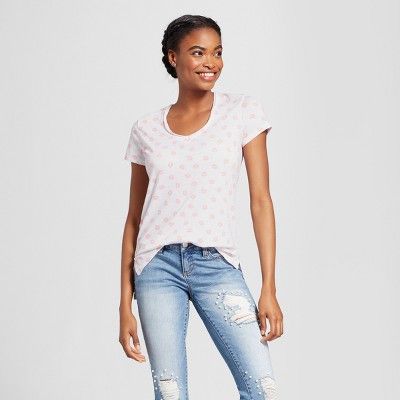 Women's Lips Printed Short Sleeve Scoop Neck T-Shirt - Grayson Threads (Juniors') - White | Target