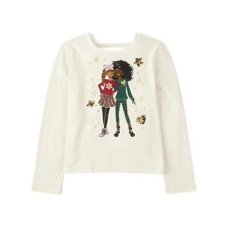 The Children s Place Girls Long Sleeve Sequin Bar-Back Knit Top Sizes XS-XXL | Walmart (US)
