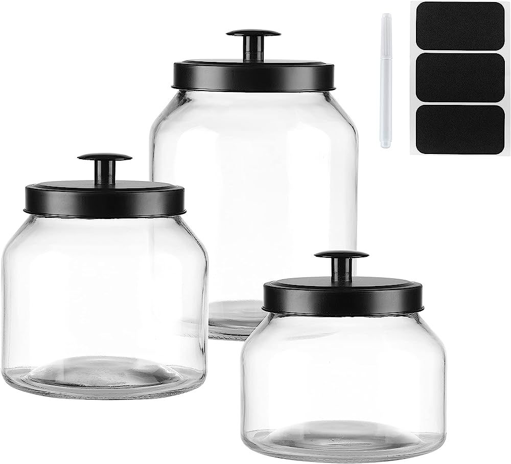Hyperspace Clear Glass Kitchen Canister Set, Cookie Jar, Food Storage Container, Bathroom Jar wit... | Amazon (US)