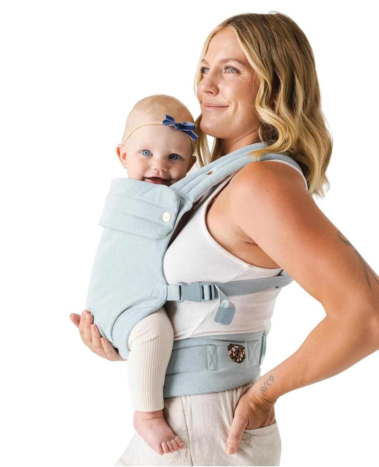 Mabē Monarch Ergonomic Baby Carrier – Premium Cotton Soft Structured Newborn to Toddler Carrier with Hip-Healthy Design, 3 Carry Positions (9-46 lbs), Lightweight & Breathable, (Dream Wash Denim) | Amazon (US)