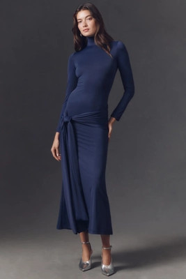 Bardot Alix Long-Sleeve Tie-Front Knit Maxi Dress | Anthropologie (US)