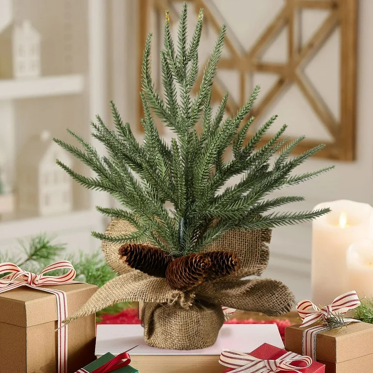 Mouliraty Tabletop Mini Christmas Tree, 12-inch Desktop Artificial Christmas Tree with Pines Cone... | Walmart (US)