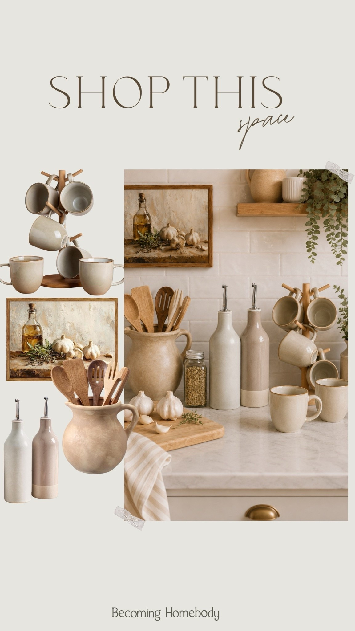 Shop this space 🤍 Amazon kitchen decor! Neutral Kitchen, Amazon home, kitchen decor