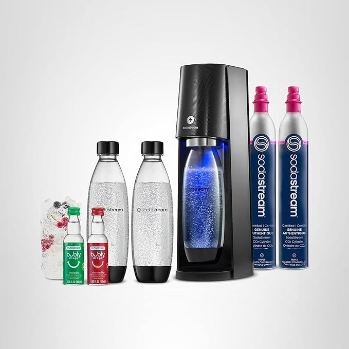 SodaStream - E-TERRA Soda Maker | VALUE BUNDLE | 3 Automatic Carbonation Levels | Includes 2x CO2... | Amazon (US)