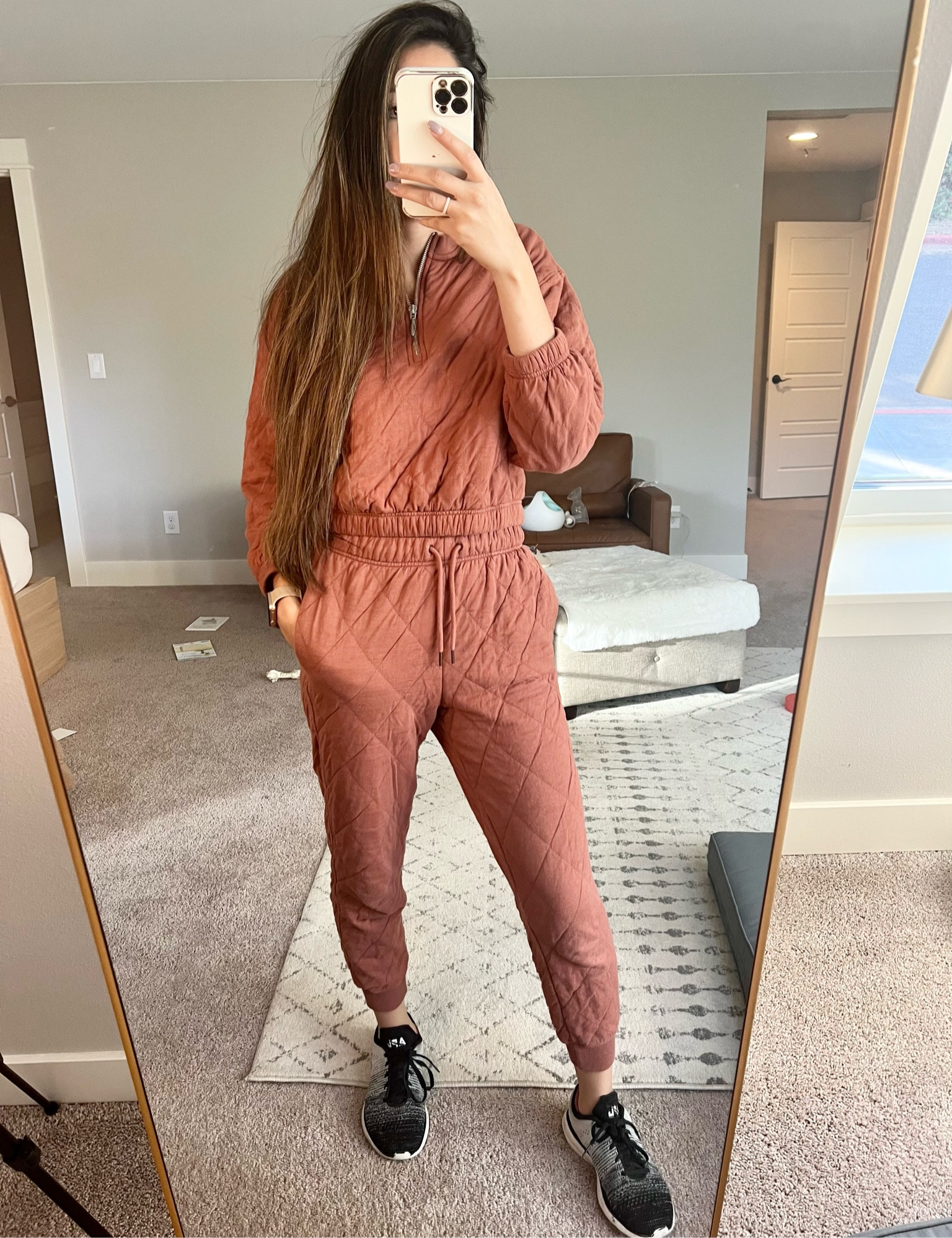 Matching track suit jogger & quarter zip sweatshirt from old navy, all sold out 🍂

Fall outfits. Mom outfit of the day. Comfortable outfit. Workout shoes. APL’s. Athletic propulsion labs. Lululemon shoes. Best workout shoes  

#LTKstyletip #LTKsalealert #LTKunder50