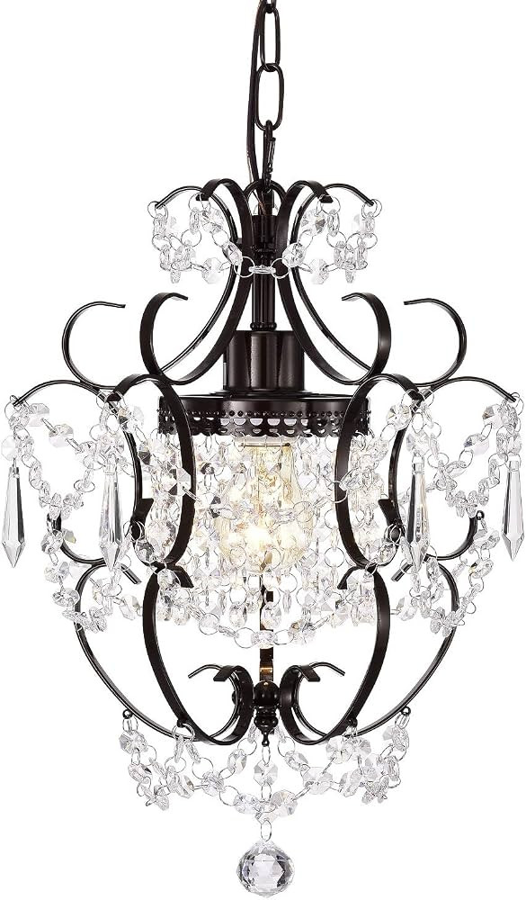 Bronze Chandelier Acrylic Crystals Chandeliers Small Vintage Chandelier 1 Light Antique Chandelie... | Amazon (US)