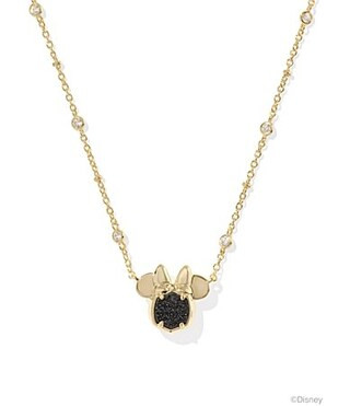 Kendra Scott Disney Kendra Scott Gold Minnie Mouse Short Pendant Necklace - Black Drusy | Dillard's