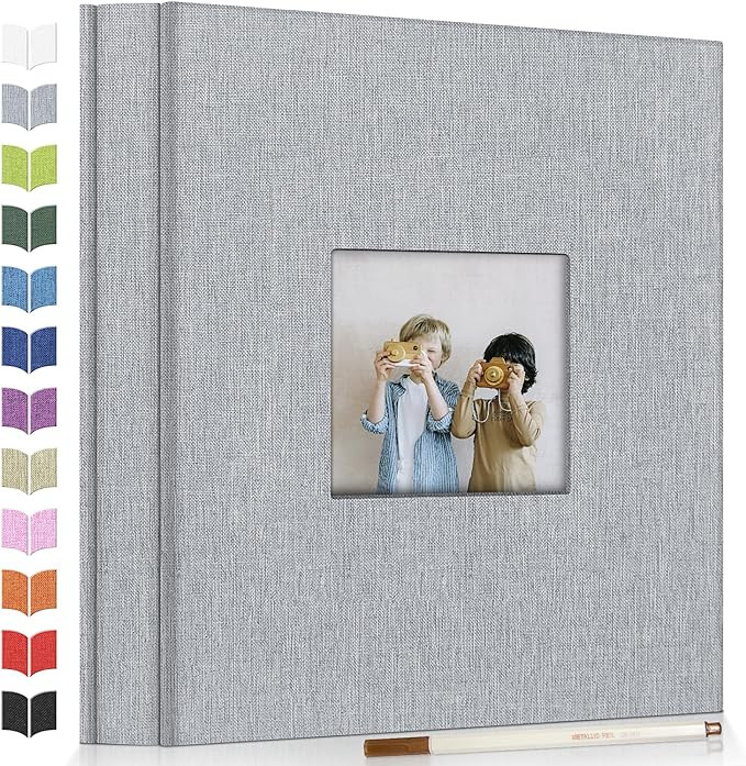 Photo Album Self Adhesive Scrapbook Album for 3x5 4x6 5x7 8x10 Pictures,40 Pages Linen Cover with... | Amazon (US)