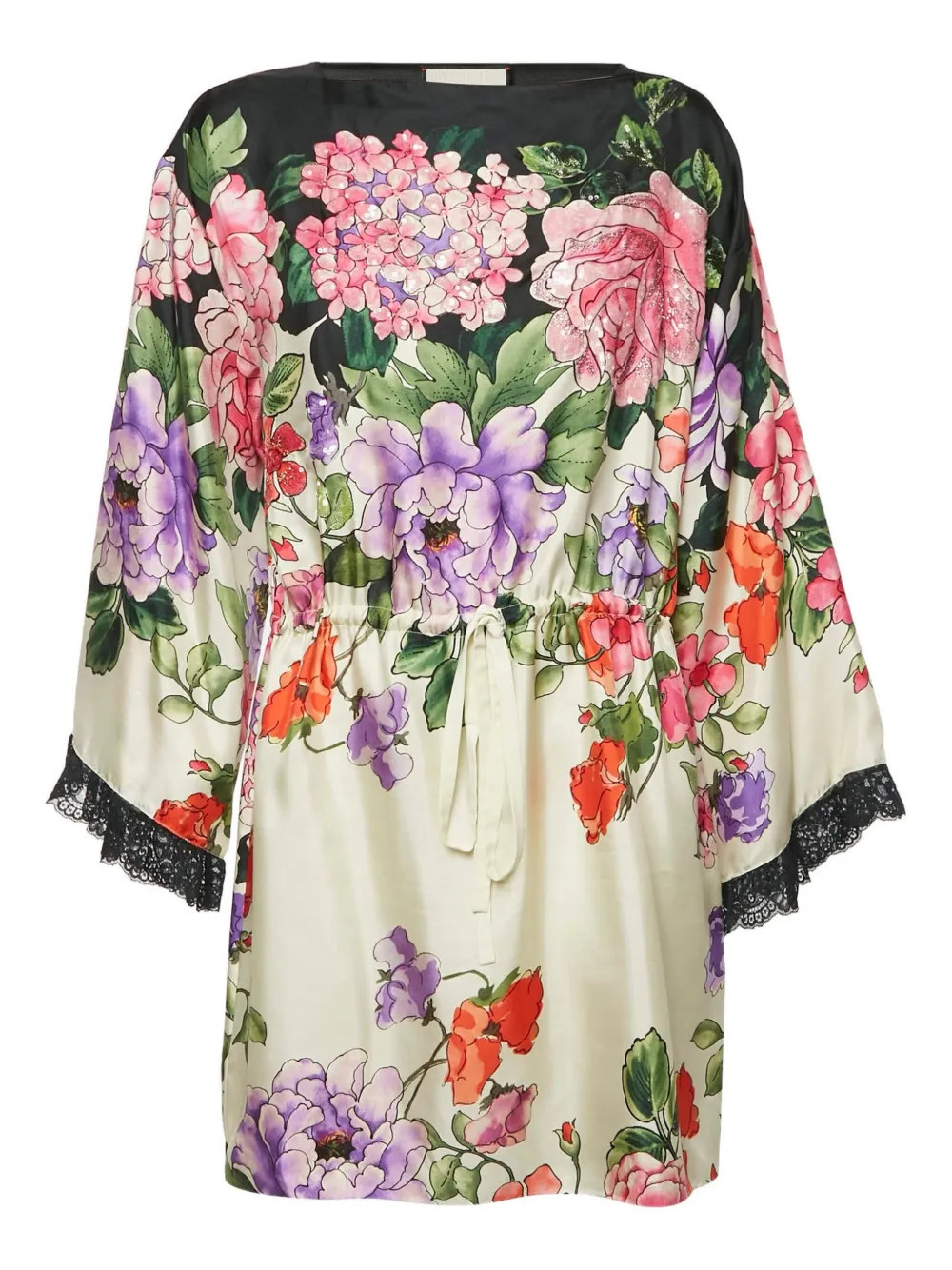 Gucci Pre-Owned floral-print silk dress - Multicolour | Farfetch Global