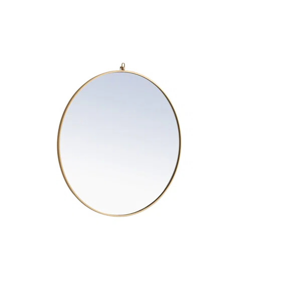 Cassie Metal/Manufactured Wood Round Wall Mirror | Wayfair North America