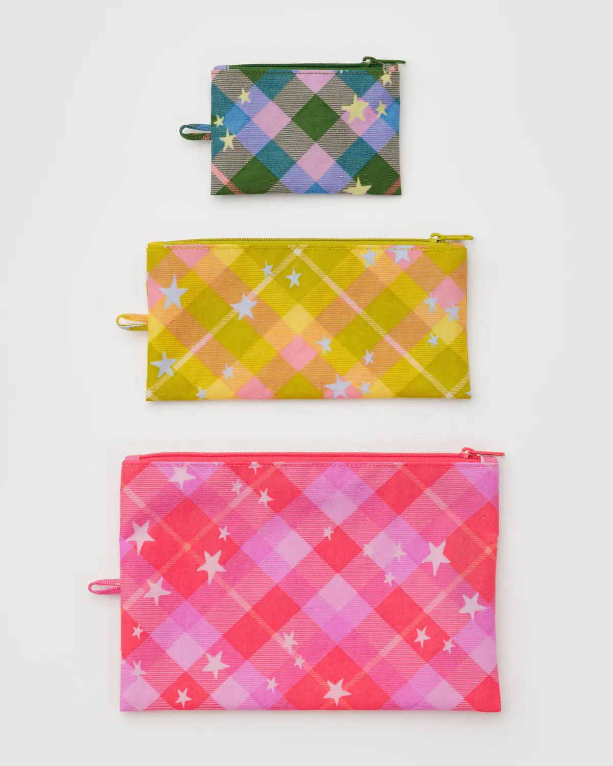 Flat Pouch Set Star Plaid - Baggu | BAGGU