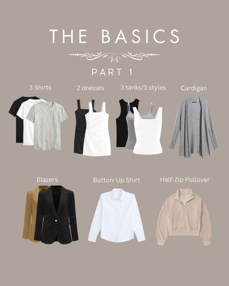 Capsule Wardrobe for Spring/Summer Basics Part 1: t-shirts, tank tops, dresses, cardigan, blazers, button-up shirts, pullover. 
Over 120 outfits created from 22 pieces

Brands Include: SHEIN, J.Crew, Target, Amazon, Abercrombie and more!

#LTKfindsunder50 #LTKSeasonal #LTKstyletip