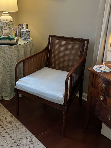 I found a beautiful pair of cane and faux bamboo chairs at a local store in Birmingham called Stash and am so excited about how they look in our living room. I’ve linked some similar looking new and vintage options and am including what I look for when shopping vintage furniture piece below!

-All the cane being in-tact.: Getting cane rewoven is expensive so if there are holes in it then they may become really pricey to fix!
-Removable cushions: This makes reupholstery much more affordable. I’ll eventually get new cushion covers made for the cushions that came with these chairs made, but did now I just wrapped some light blue fabric around the bottom cushion. 
-A reputable maker and/or all wood construction: usually when removing cushions or looking at the base of the chairs you can find a maker. These are by Hickory Chair out of North Carolina, so I knew they were a good deal at under $500 for the pair. I find an identical pair for $2300 😳
-Versatility of use: While I love the way these look in our living room I know that they will be great in future homes too since they look pretty from all angles with the cane on the back. 

Vintage furniture, faux bamboo, cane, chairs, arm chairs, affordable vintage, southern traditional style, living room, home design, decor

#LTKhome