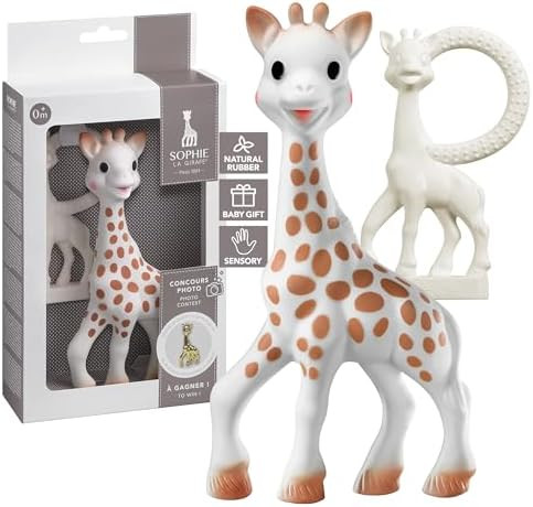 Sophie la girafe Award Gift Set – Natural Rubber Baby Teether & Mini Teething Ring, Easy Grip f... | Amazon (US)