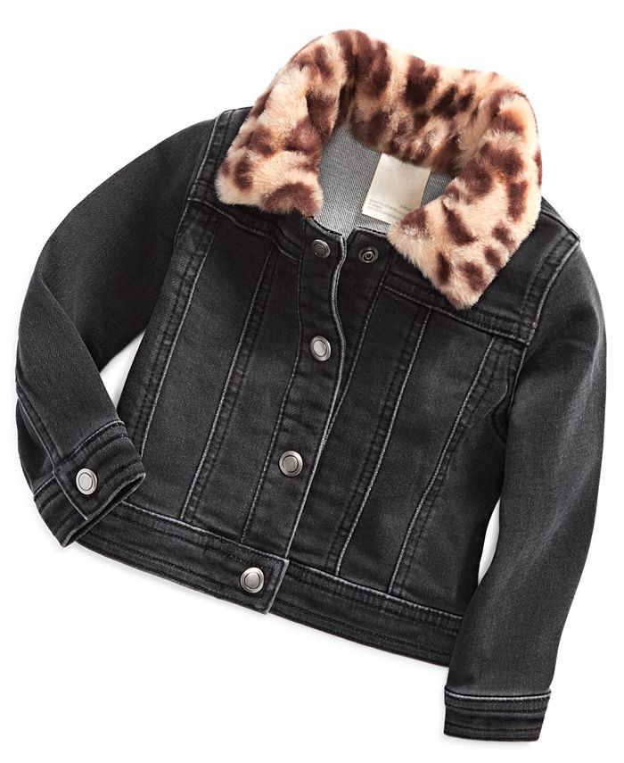 First Impressions Baby Girls Denim Jacket with Faux-Fur Collar, Created for Macy's & Reviews - Co... | Macys (US)