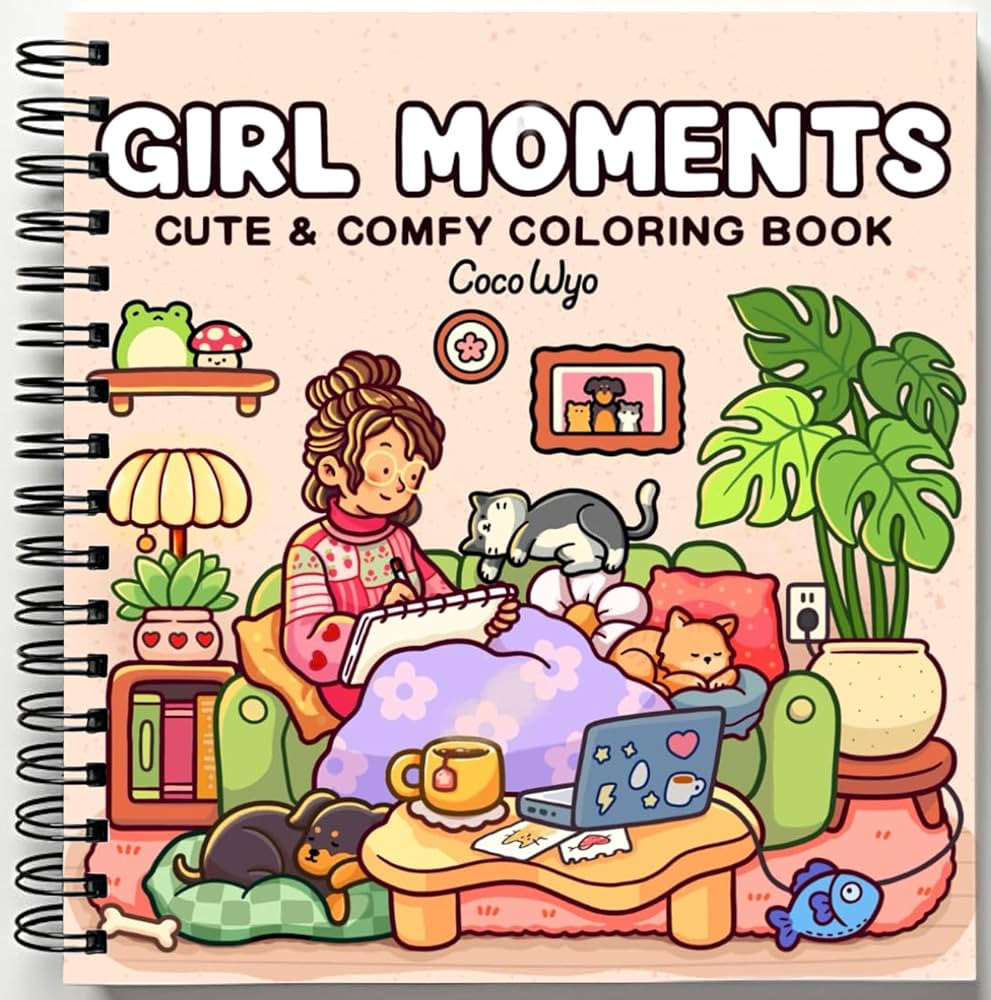 Girl Moments: Coloring Book for Adults and Teens Featuring Cute Cozy Daily Activities for Relaxat... | Amazon (US)