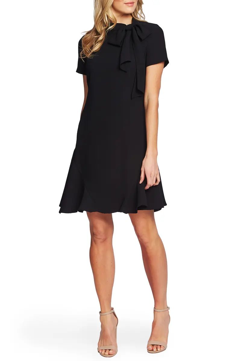 Bow Neck Short Sleeve Dress | Nordstrom