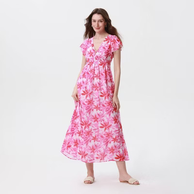 Women's Flutter Short Sleeve Maxi A-Line Dress - A New Day™ | Target