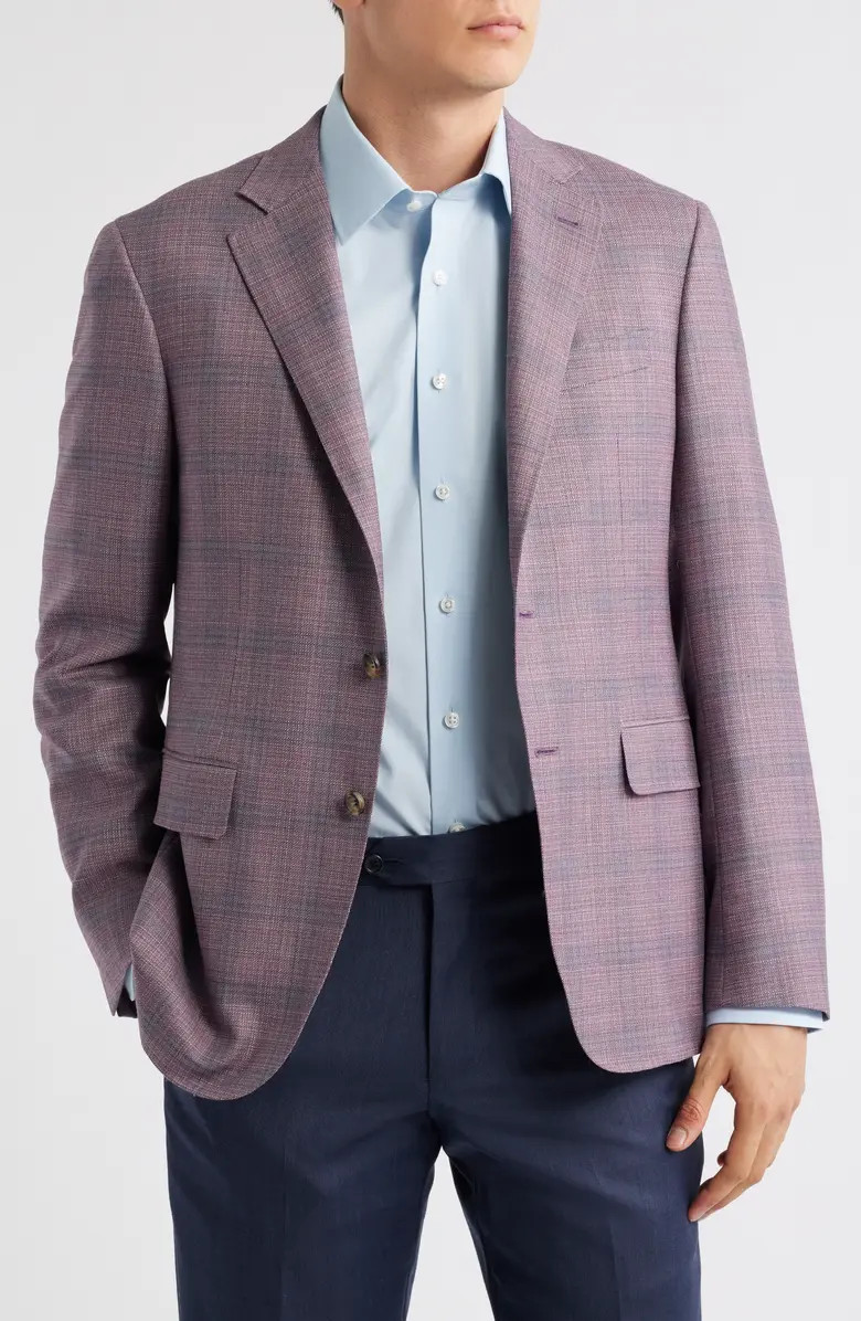 Canali Kei Trim Fit Plaid Wool Sport Coat | Nordstromrack | Nordstrom Rack