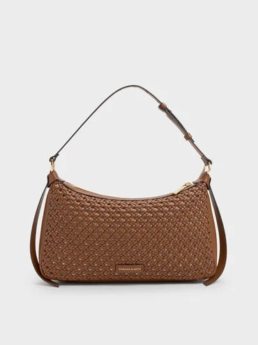 Calla Woven Shoulder Bag
    
         - Chocolate | Charles & Keith UK