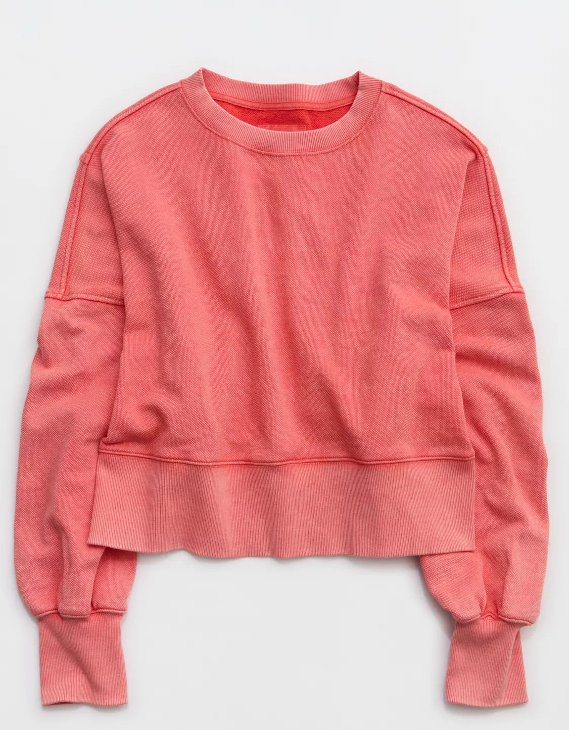 Aerie Classic Crew Textured Sweatshirt | American Eagle Outfitters (US & CA)