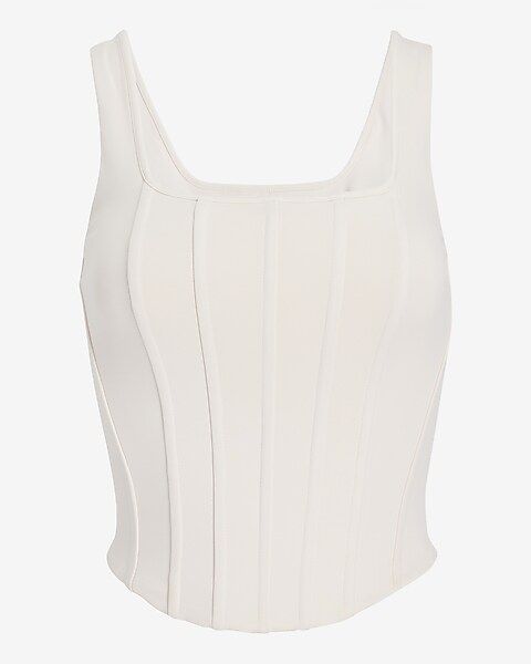 High Compression Body Contour Matte Corset Cropped Tank | Express