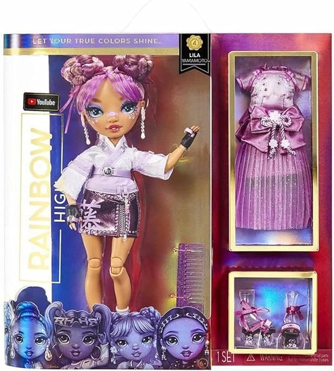 Rainbow High Lila Yamamoto- Mauve Purple Fashion Doll. 2 Designer Outfits to Mix & Match with Acc... | Amazon (US)