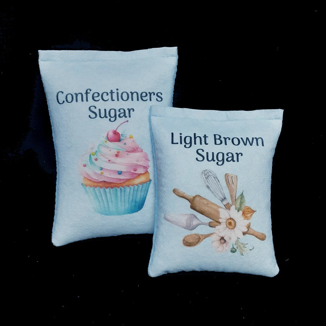Felt Food Confectioners Sugar and Brown Sugar Bags for Pretend Food Play, Pretend Food for Play K... | Etsy (US)