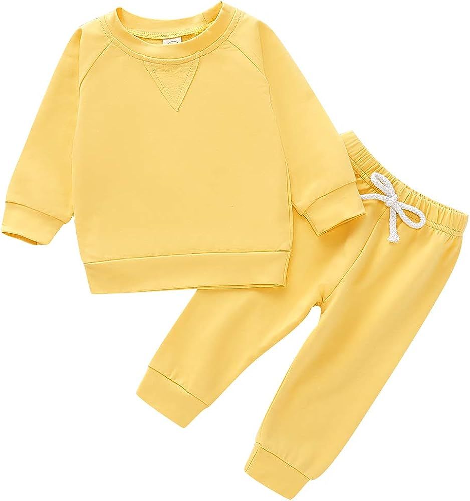 Fall Outfits for Toddler Girls Boys Long Sleeve Top and Long Pants Set Toddler Sweatsuits | Amazon (US)