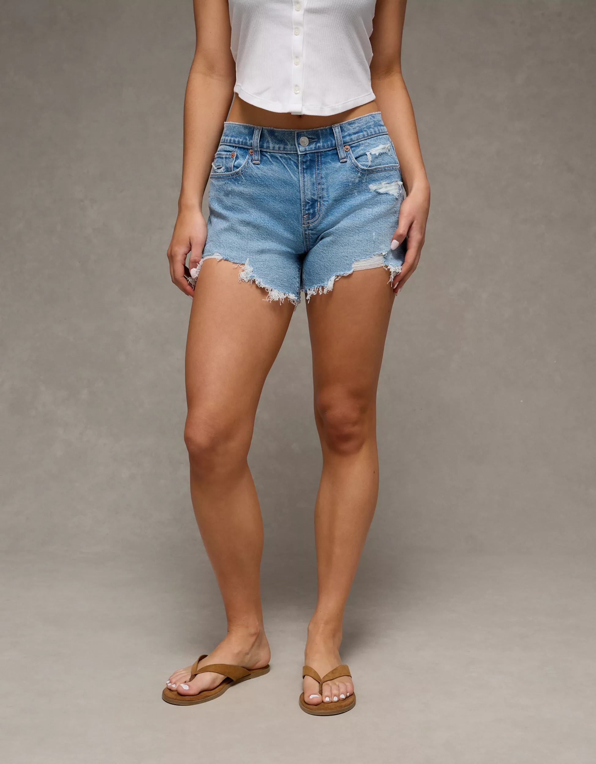 AE Stretch Low-Rise Ex-Boyfriend Denim Short | American Eagle Outfitters (US & CA)