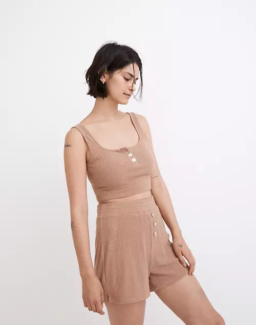 MWL Ribbed Henley Pull-On Shorts | Madewell