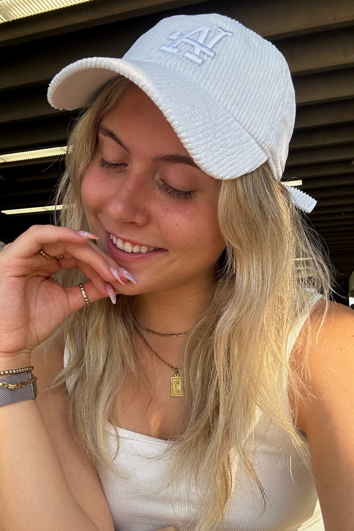 sporty LA off-white beige baseball cap. click below to shop! follow me @deanafidler for more affordable college girl trendy finds/accessories🤍

#LTKstyletip #LTKGiftGuide #LTKfindsunder50