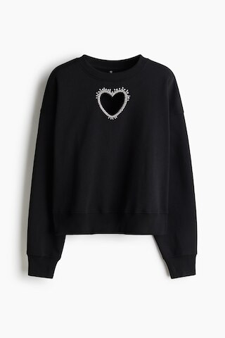H & M - Embellished Sweatshirt - Black | H&M (US + CA)