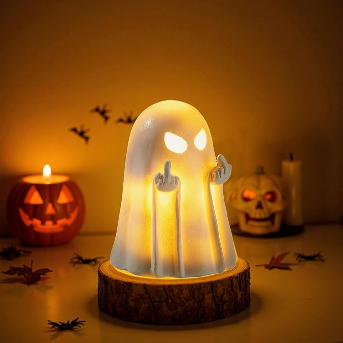Halloween Ghost Figurine,Cute Spooky Ghost Statue,Halloween Decorations,Resin Statue for Party, H... | Amazon (US)