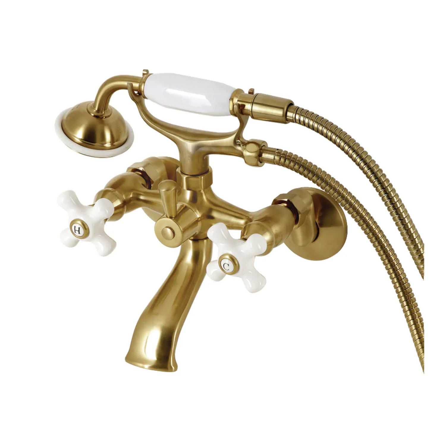 Kingston Brass KS265PX Kingston Wall Mounted 7-5/16" Tub Filler with | Bed Bath & Beyond