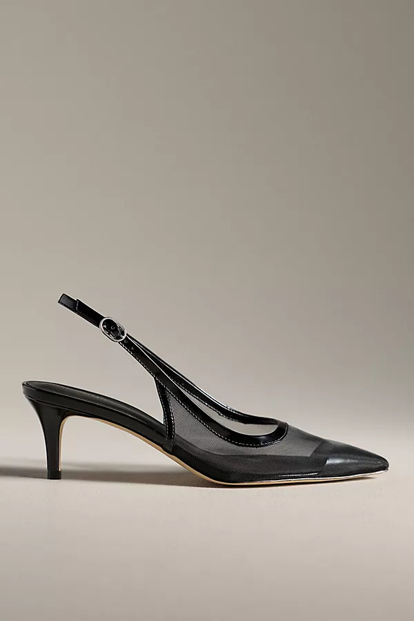 Mesh Slingback Kitten Heels | Anthropologie (US)