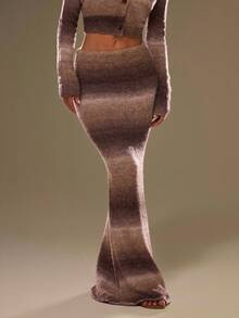 SHEIN BAE Women's Fashion Commuter Ombre Mermaid Skirt,Fall Clothes For Women,Fall Sweaters,Winte... | SHEIN