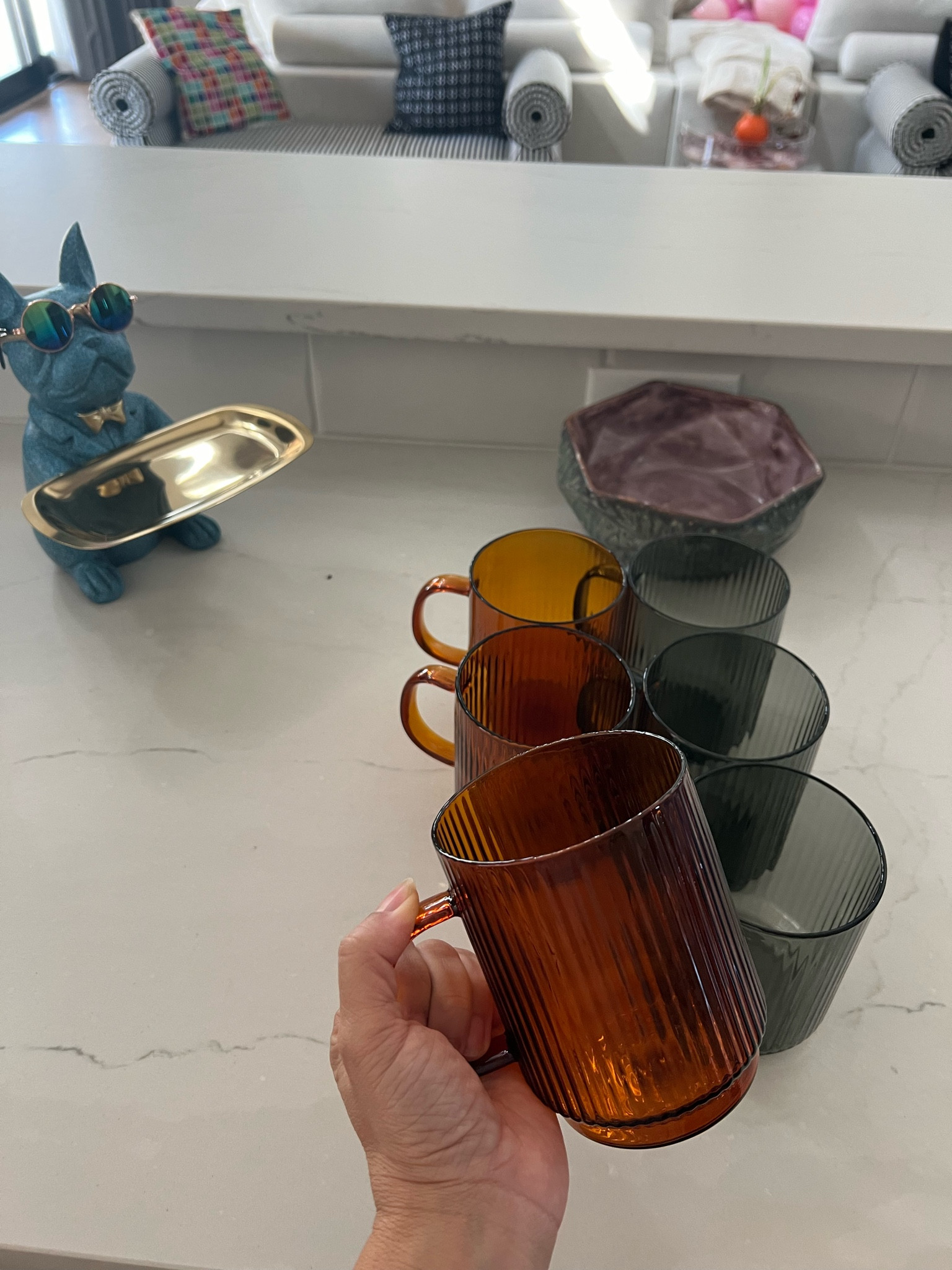 Getting this house ready for graduation weekend. Added these colored glass mugs & this fun dog catch all tray. 

#mugs #graduationgift #coloredglass #kitchen 



#LTKSeasonal #LTKhome #LTKmens